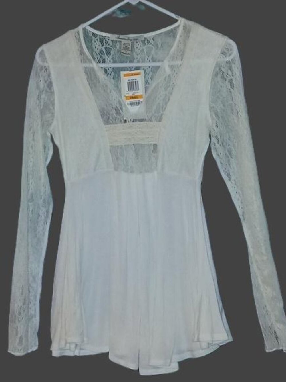 Women's America Rag Lace Top, Long Sleeves Size Small NWT